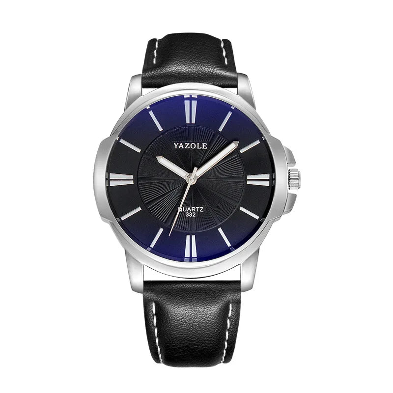 Relógio Masculino YAZOLE Business - Quartzo Resistente à Água 3ATM Pulseira de Couro
