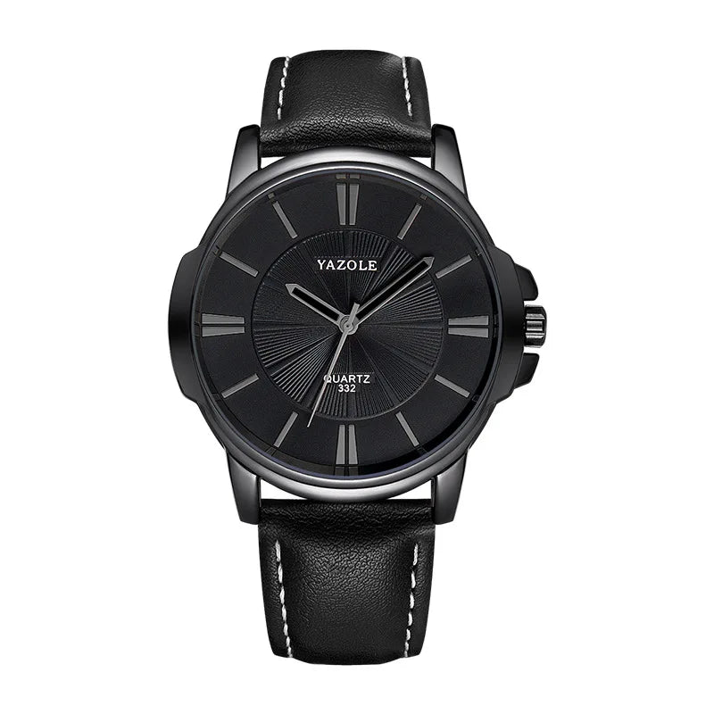 Relógio Masculino YAZOLE Business - Quartzo Resistente à Água 3ATM Pulseira de Couro