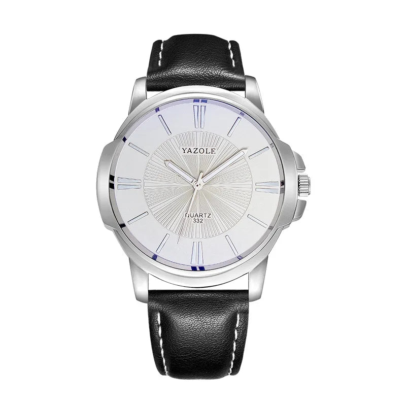 Relógio Masculino YAZOLE Business - Quartzo Resistente à Água 3ATM Pulseira de Couro