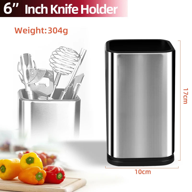 Organizador de Utensílios para Cozinha em Aço Inox - Porta Colheres Espátulas e Talheres para Bancada