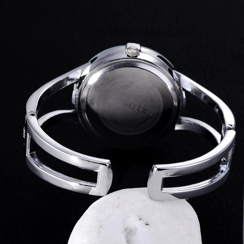 Relógio Feminino XINHUA Pulseira Braçalete - Aço Inoxidável Strass Luxo Fashion