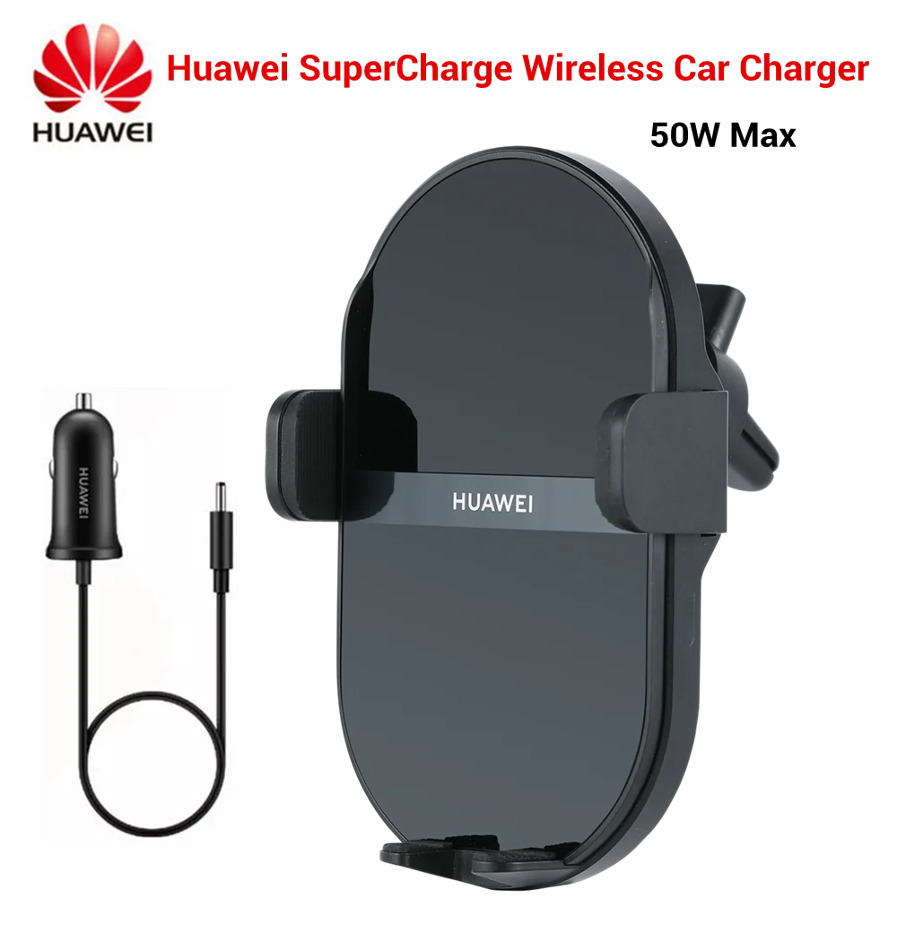 Carregador Veicular Wireless Huawei SuperCharge 50W - Sensor Inteligente Duplo Resfriamento 3D