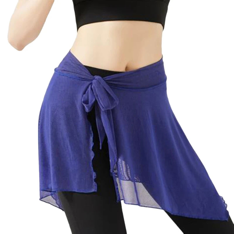 Saia Fitness Feminina Assimétrica com Mesh - Yoga e Dança