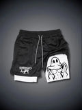 Shorts Masculino Dupla Camada Fitness - Secagem Rápida Respirável Corrida Academia Verão