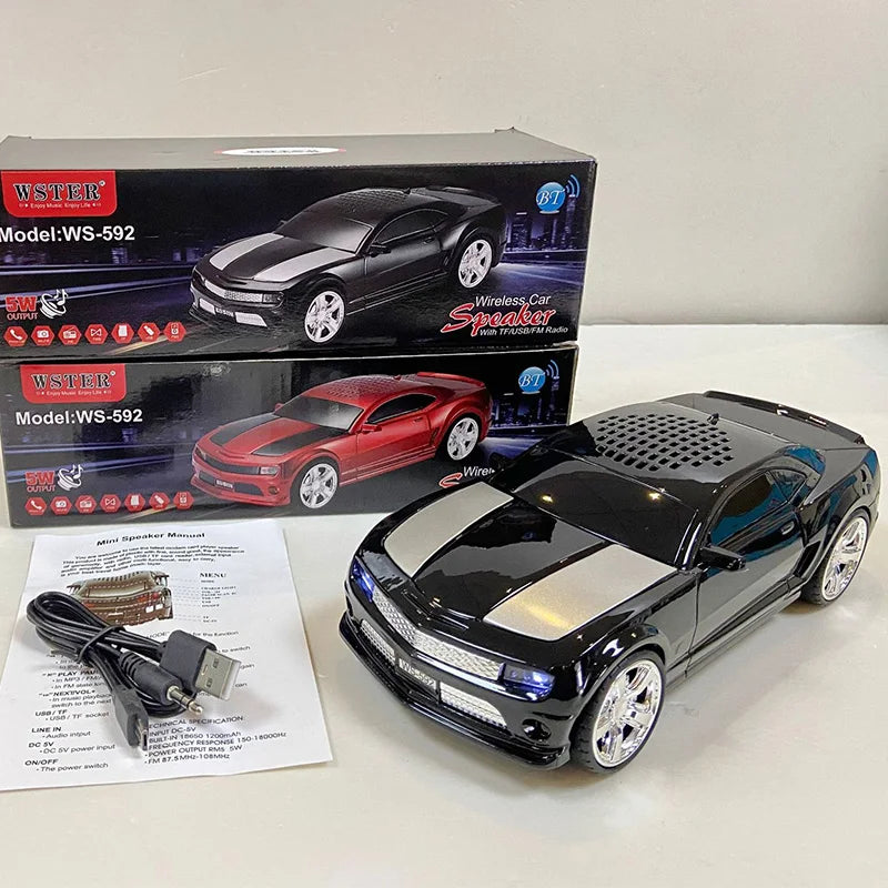 Mini Caixa de Som Bluetooth 5.0 BULIAN WS-592 5W - FM, TF, AUX, TWS | Formato Carro