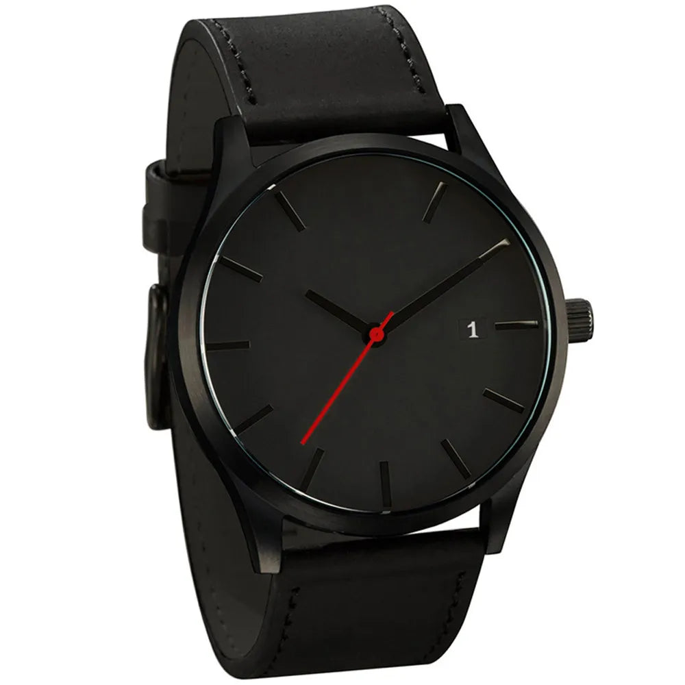 Relógio Masculino Casual - Quartzo Pulseira de Couro Calendário Completo