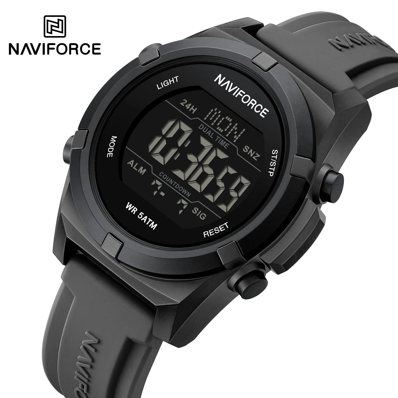 Relógio NAVIFORCE Military Sport Digital - Quartzo 3ATM Silicone Multifunção Masculino