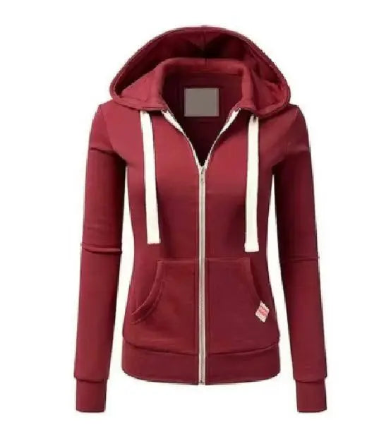 Moletom Feminino com Capuz e Zíper – Streetwear Casual Outono Inverno