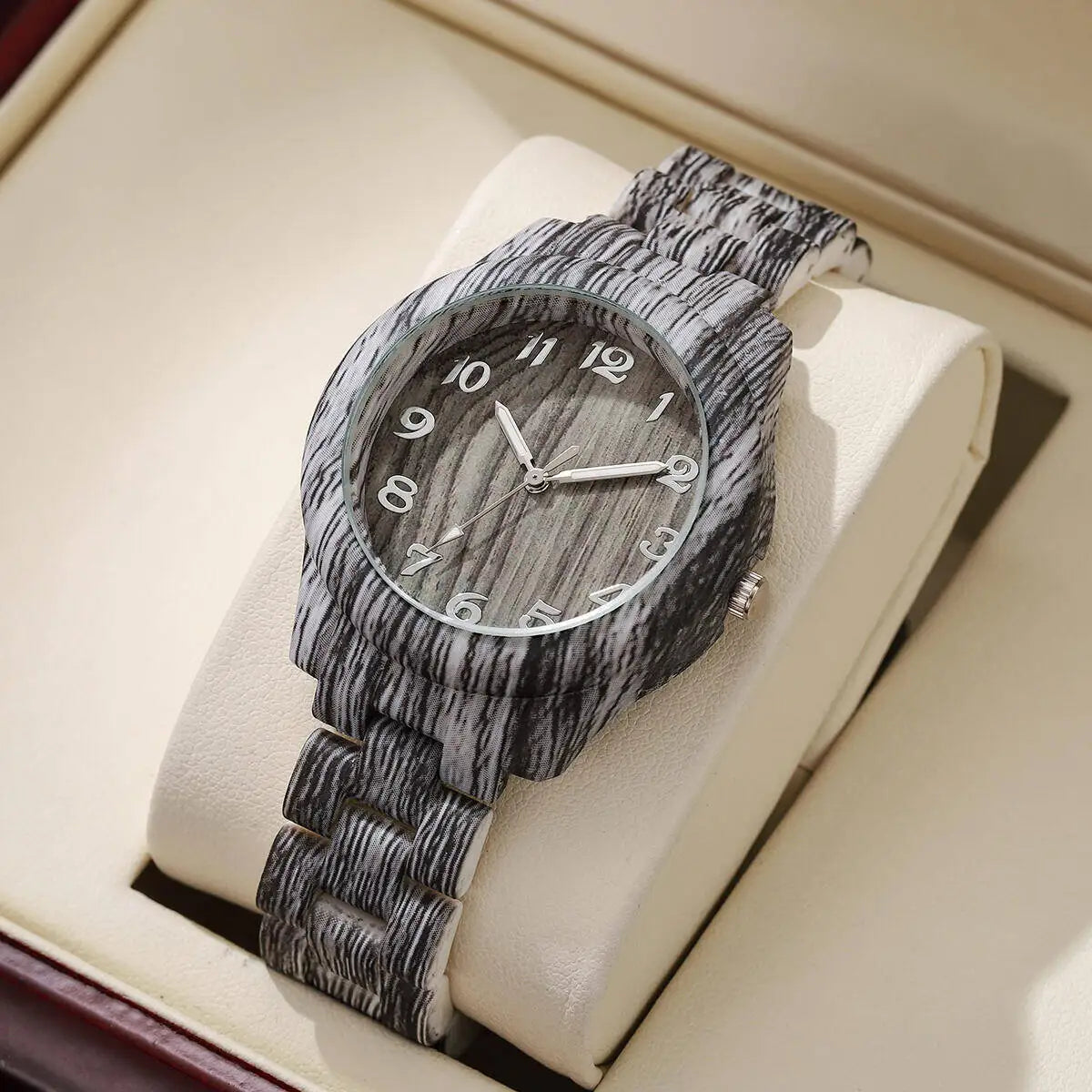 Relógio Feminino Casual Padrão Madeira - Quartzo - 5 Cores