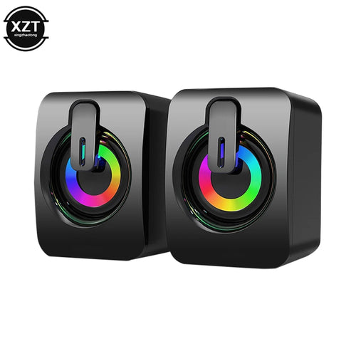 Caixinhas de Som para PC HIFI Estéreo USB com LED - 2 Unidades | WYMECT