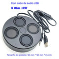 Caixa de Som USB Magnética para PC Desktop 8Ω 10W - Surround Estéreo Plug and Play