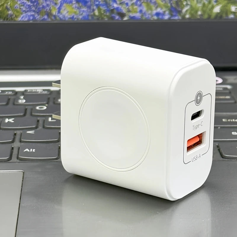 Carregador 3 em 1 - 23W USB-C com Carregamento para Apple Watch - Estação de Carga Rápida