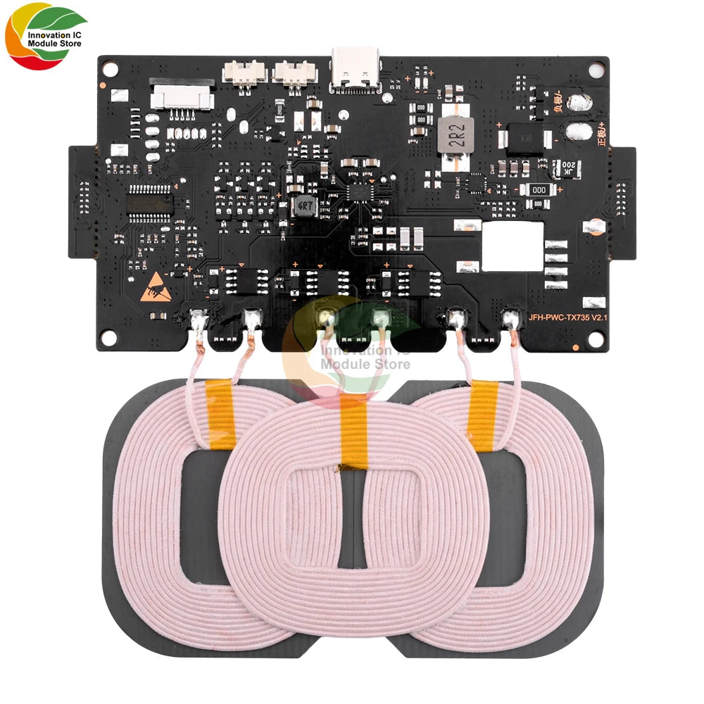 Módulo Carregador Sem Fio Padrão 15W - Placa Transmissora Universal com Proteção Múltipla