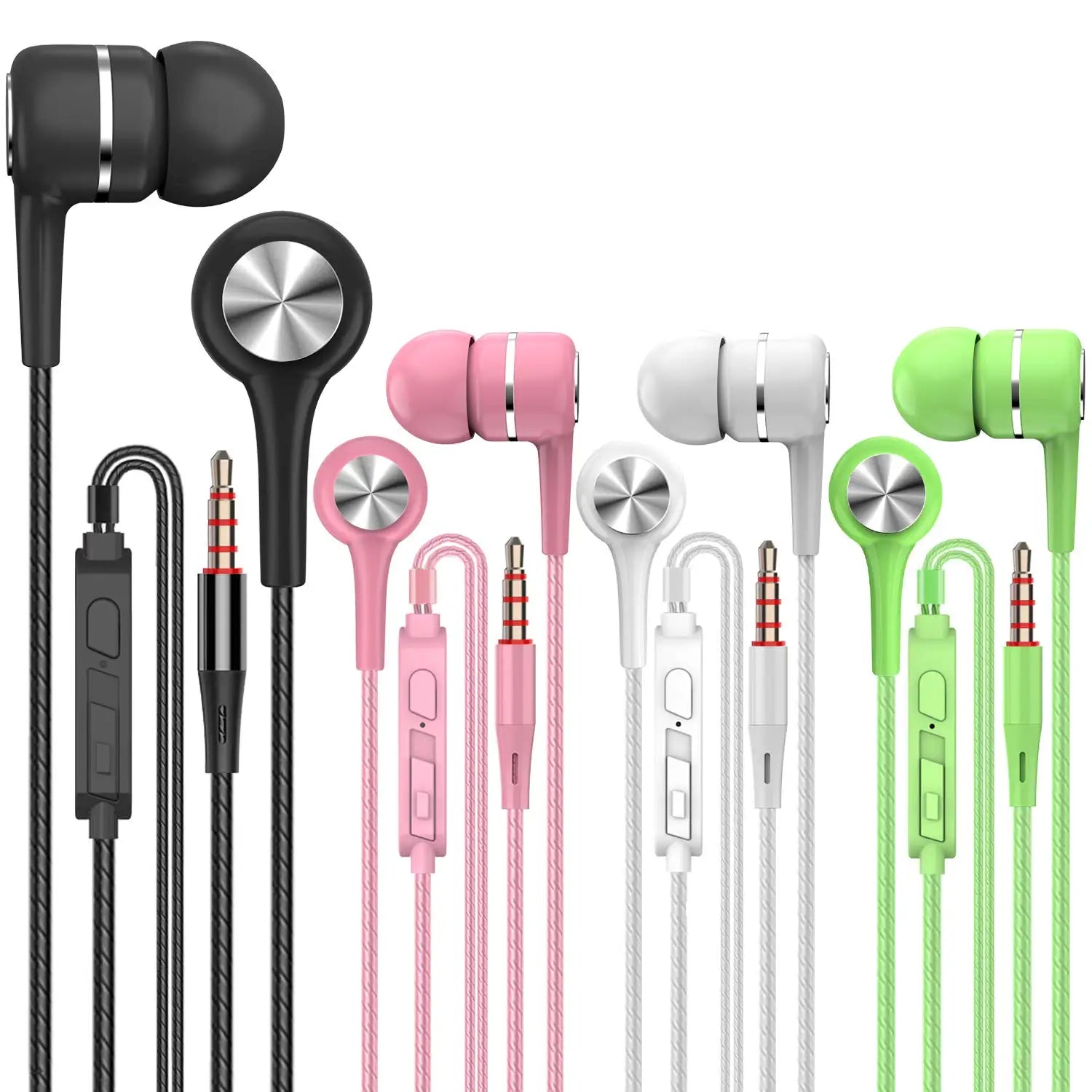 Fone de Ouvido com Fio 3.5mm - HiFi Bass Stereo com Microfone - Para Celular e PC