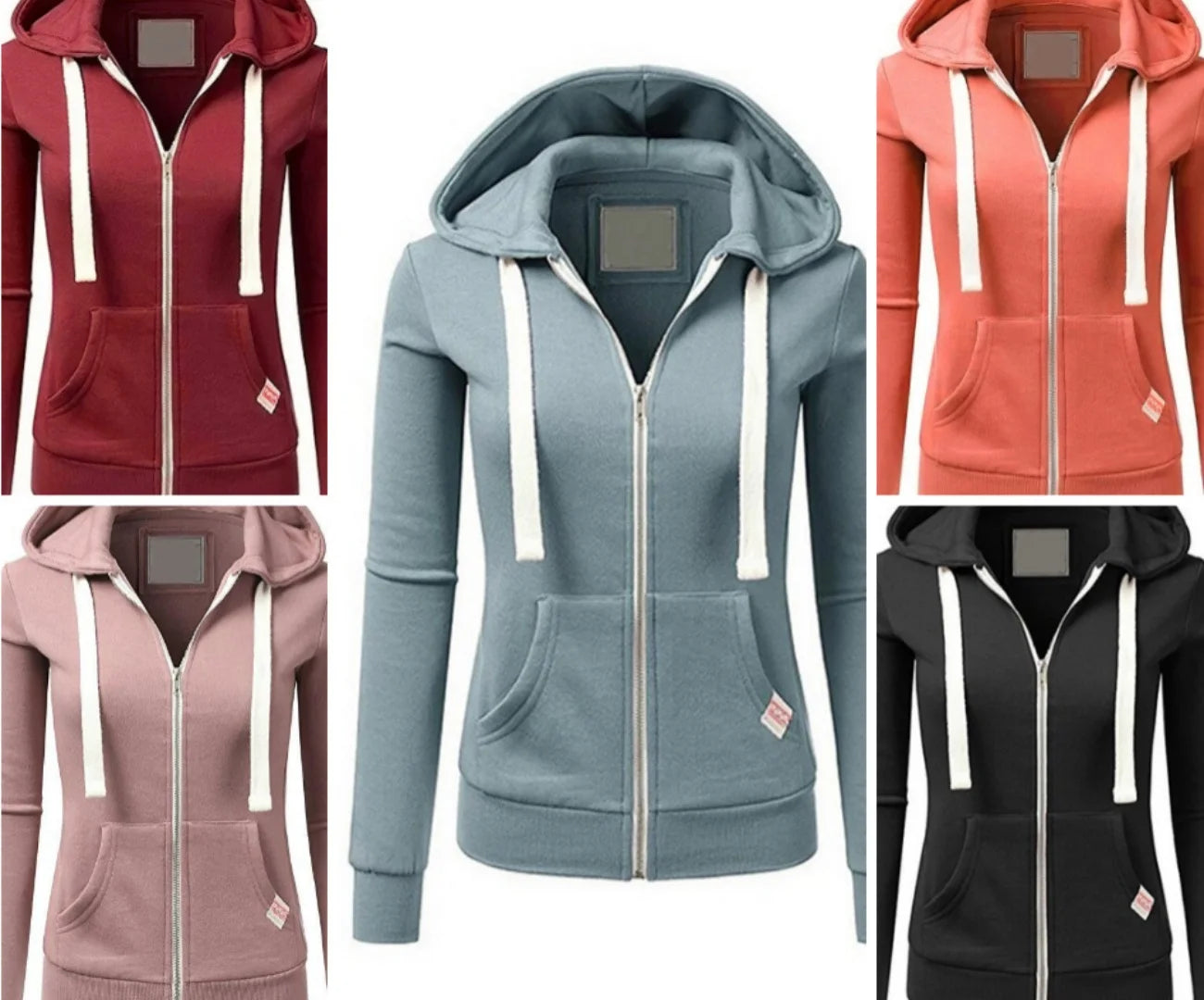 Moletom Feminino com Capuz e Zíper – Streetwear Casual Outono Inverno