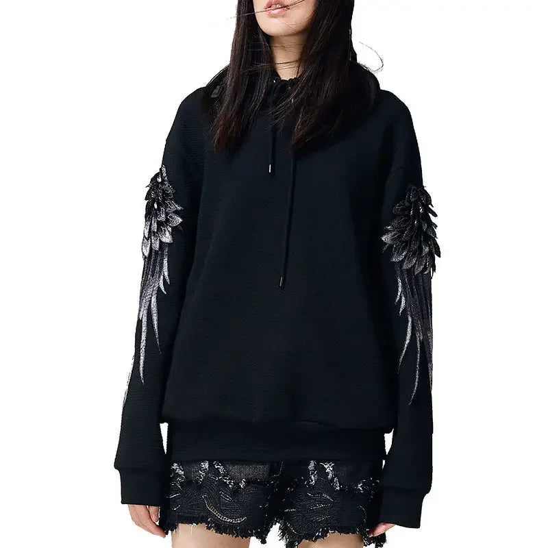 Moletom Masculino com Capuz Bordado Hip Hop Streetwear – Outono Inverno