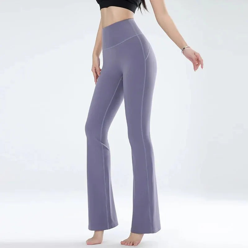 Calça Flare Feminina para Yoga e Pilates - Cintura Alta Respirável