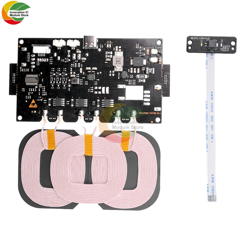 Módulo Carregador Sem Fio Padrão 15W - Placa Transmissora Universal com Proteção Múltipla
