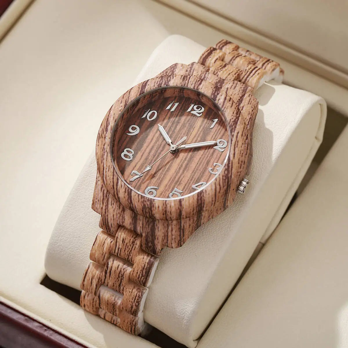 Relógio Feminino Casual Padrão Madeira - Quartzo - 5 Cores
