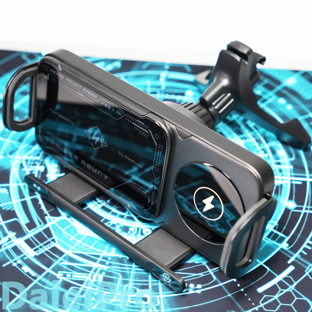 Suporte Veicular com Carregador Sem Fio e Rotação Elétrica 360° - Sensor Inteligente