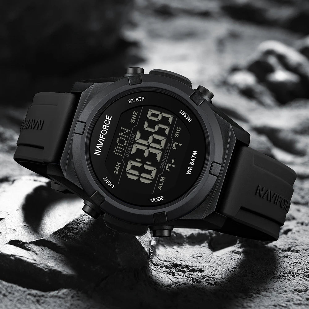 Relógio NAVIFORCE Military Sport Digital - Quartzo 3ATM Silicone Multifunção Masculino