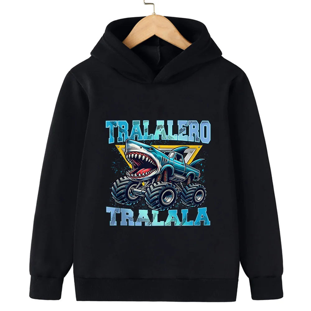 Moletom Infantil com Capuz | Estampa Italian Brainrot | Personagens 2D | Outono/Inverno