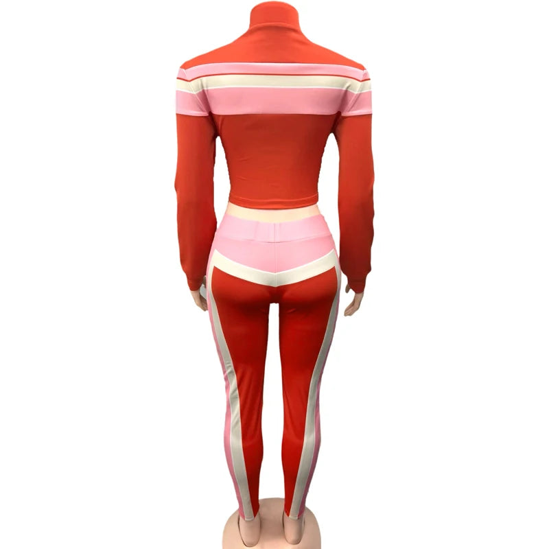 Conjunto Esportivo Feminino 2 Peças - Jaqueta com Zíper e Calça Fitness Academia