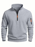Moletom Masculino Gola Alta Meio Zíper – Casual Esportivo Outono Inverno
