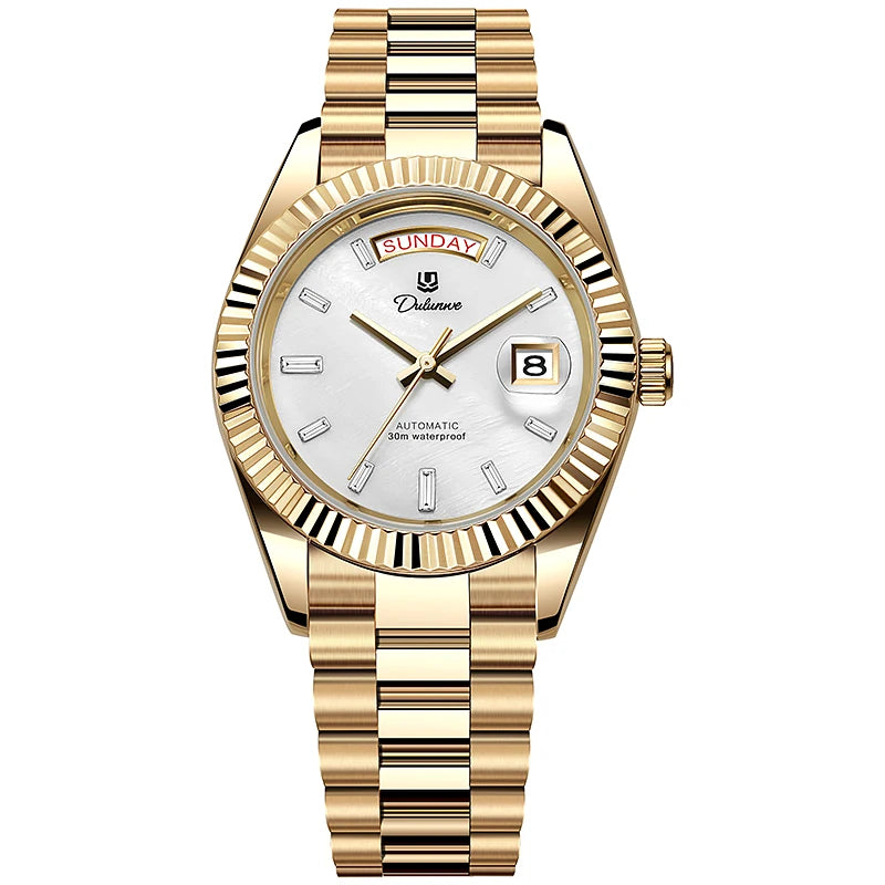 Relógio Business Style Automático 41mm - Mecânico 3ATM Calendário Completo Luxo
