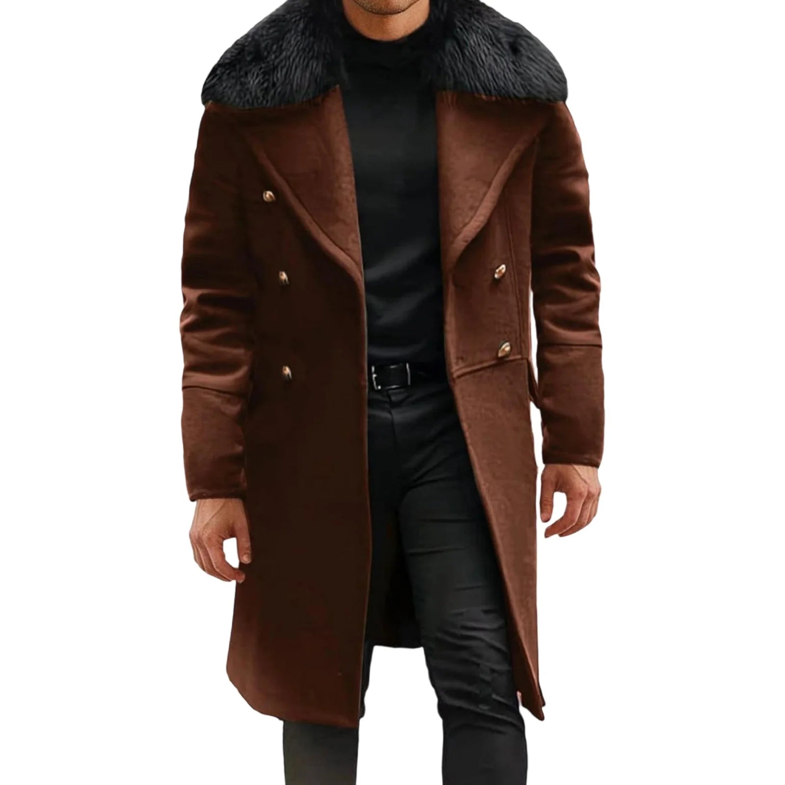 Casaco Masculino Clássico Premium com Gola de Pelúcia Removível