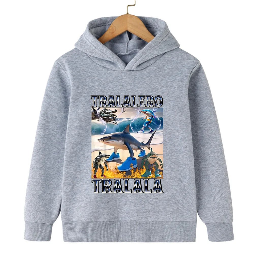 Moletom Infantil com Capuz | Estampa Italian Brainrot | Personagens 2D | Outono/Inverno