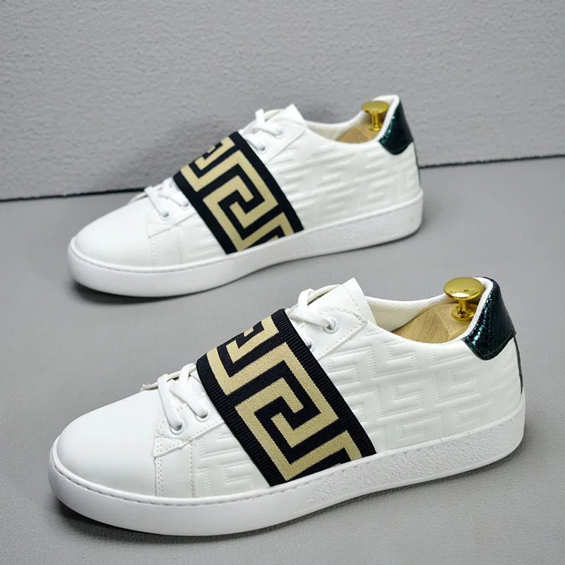 Tênis Masculino Skate NLSCGZM | Casual Estiloso | Cadarço | Branco e Preto | Nº 38 ao 44