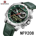 Relógio NAVIFORCE LED Digital Military - Quartzo Dual Display 3ATM Cronógrafo Couro