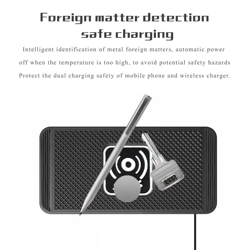 Carregador Veicular Wireless 15W Qi - Base Antiderrapante Carregamento Rápido