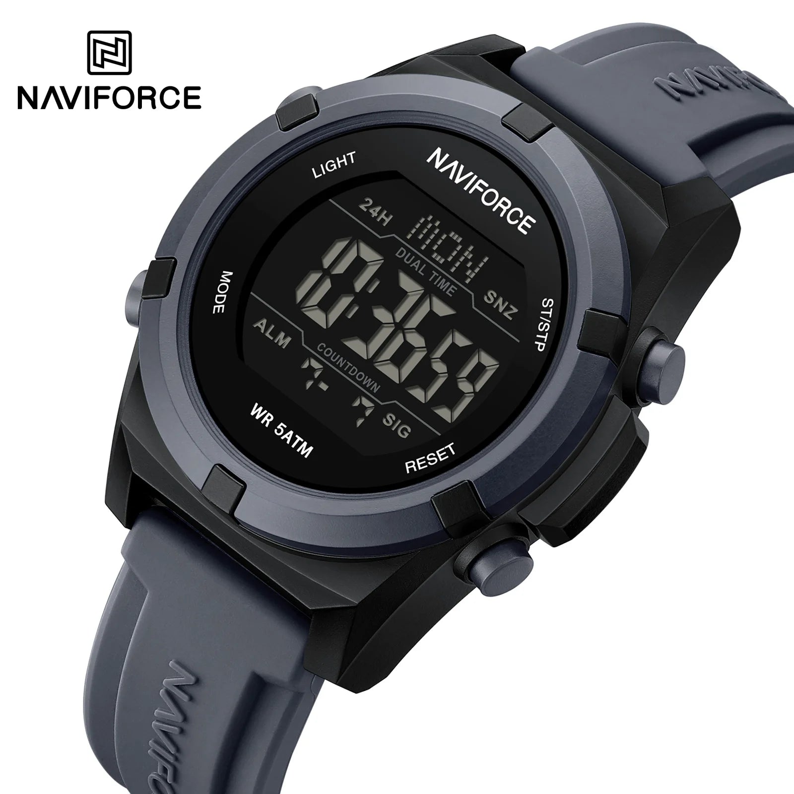 Relógio NAVIFORCE Military Sport Digital - Quartzo 3ATM Silicone Multifunção Masculino