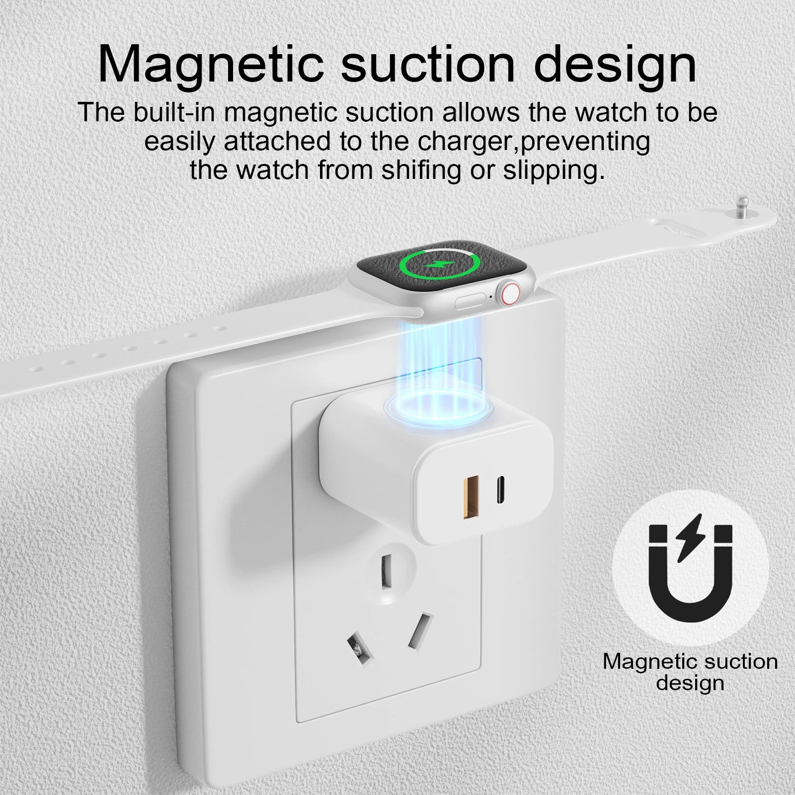 Carregador 3 em 1 - 23W USB-C com Carregamento para Apple Watch - Estação de Carga Rápida