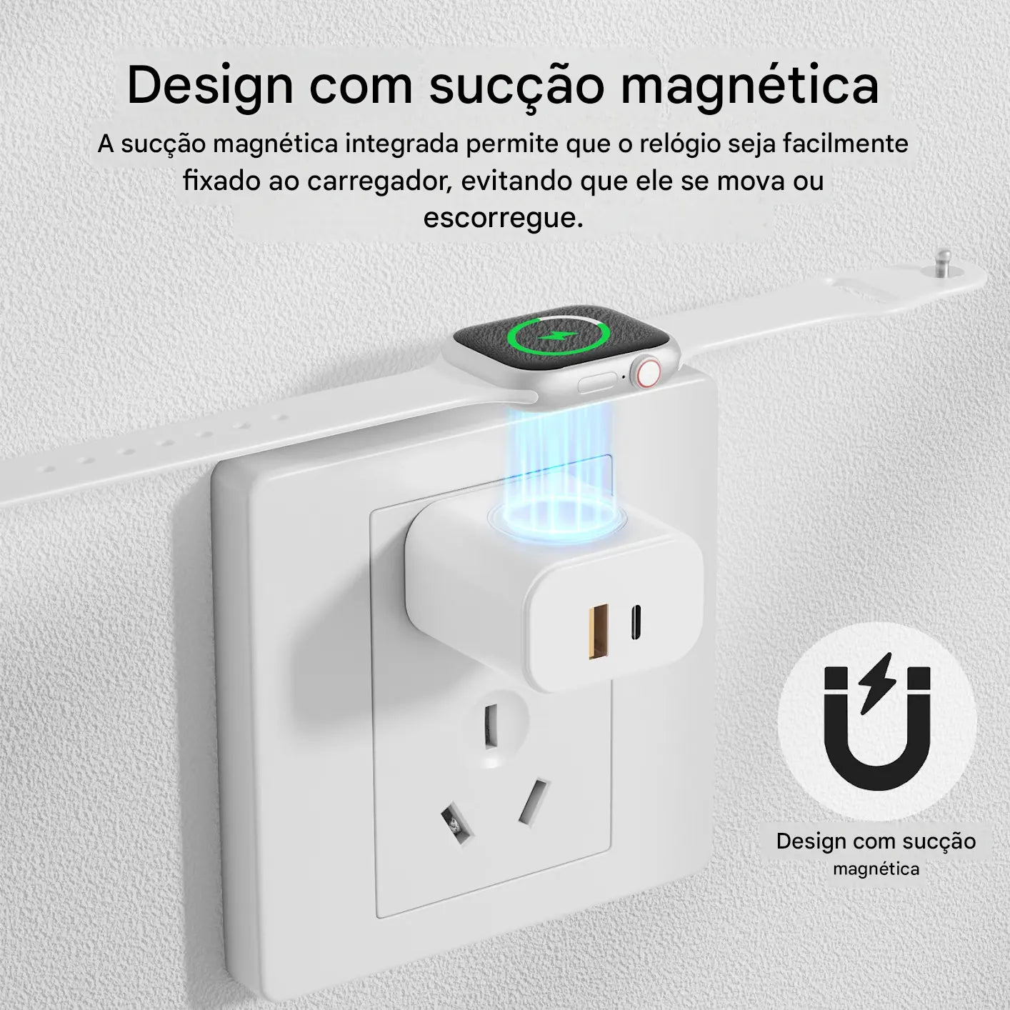Carregador 3 em 1 - 23W USB-C com Carregamento para Apple Watch - Estação de Carga Rápida