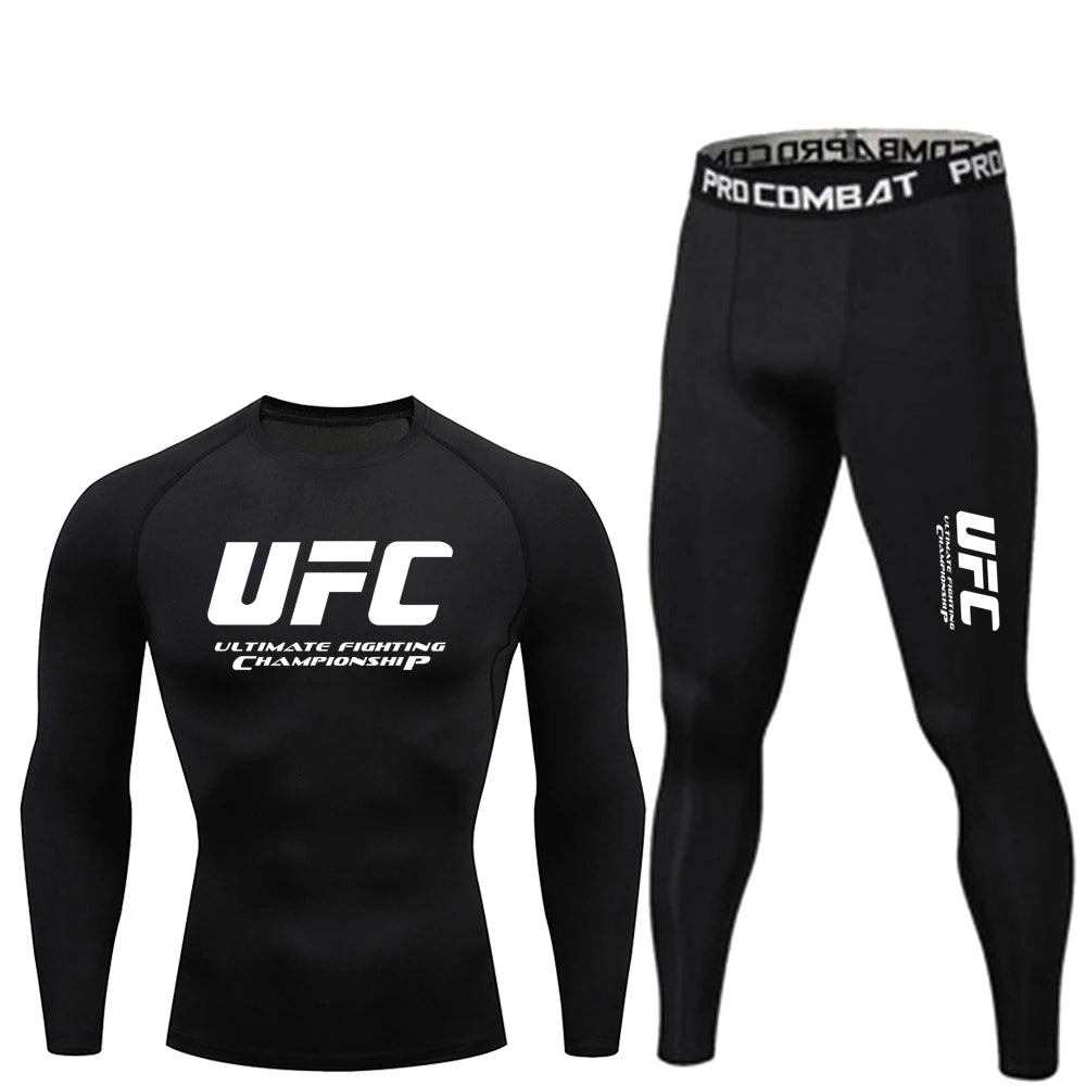 Conjunto Masculino Manga Longa Esportivo – Camiseta + Calça Secagem Rápida MMA