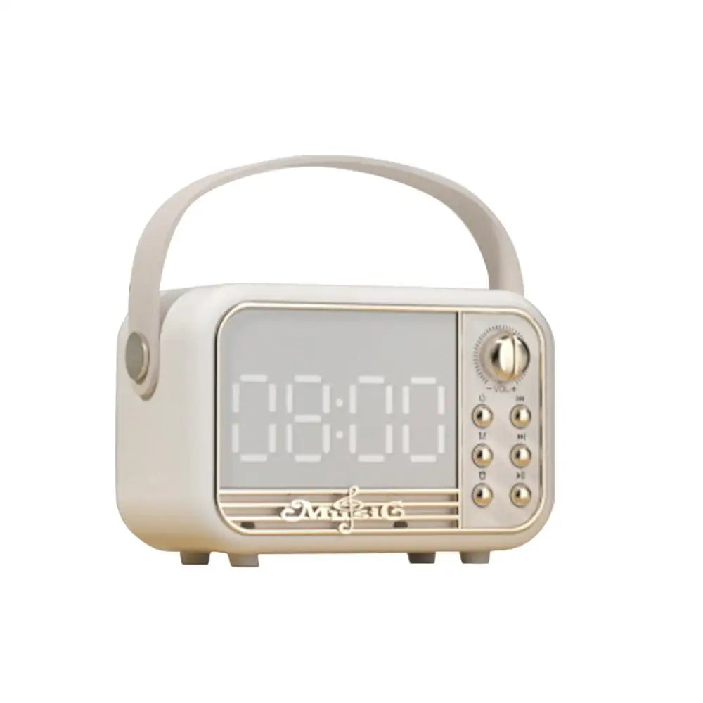 Relógio Despertador Digital com Carregador Sem Fio, Caixa de Som Bluetooth, LED e Rádio FM