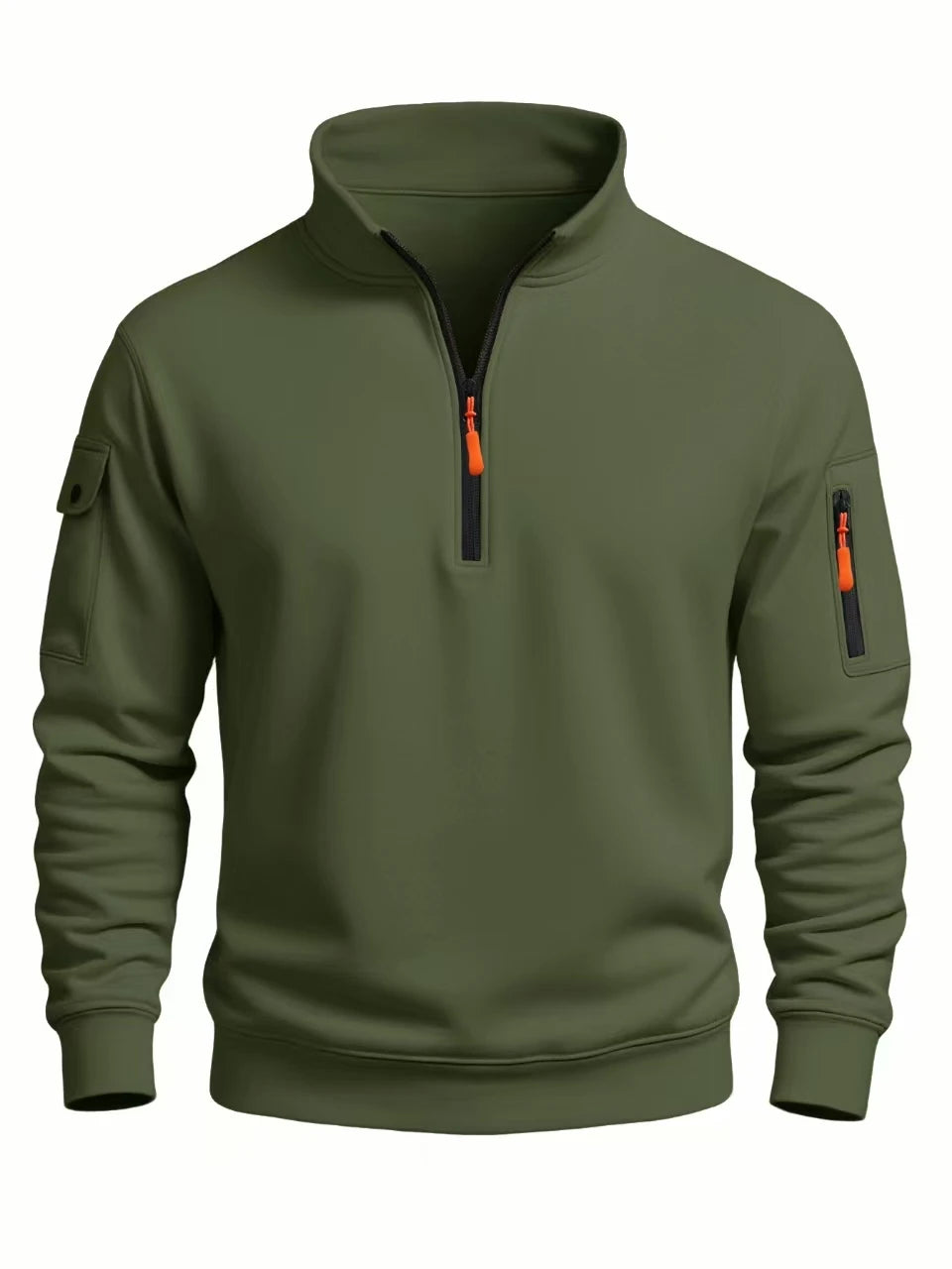Moletom Masculino Gola Alta Meio Zíper – Casual Esportivo Outono Inverno