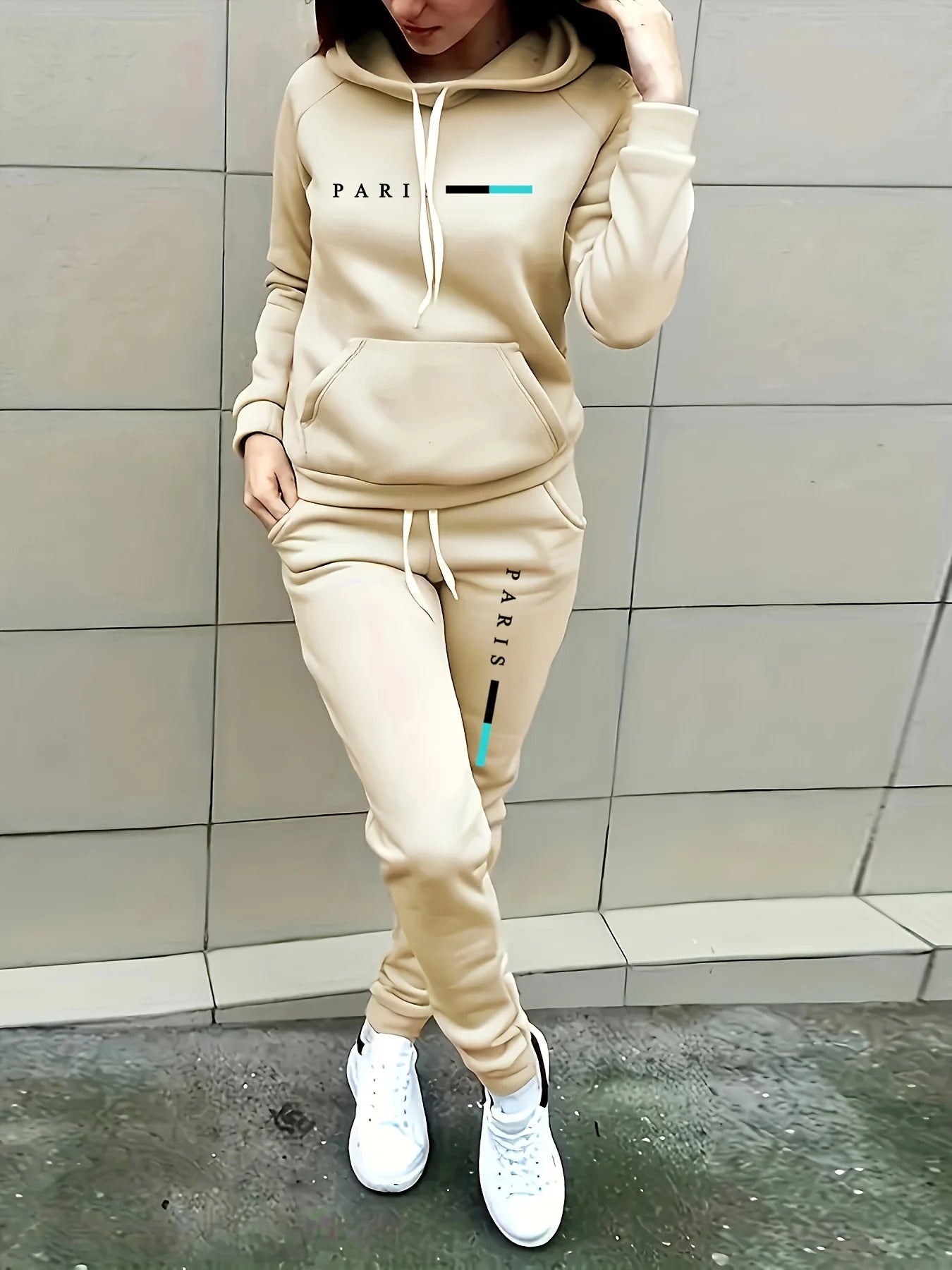 Conjunto Moletom com Capuz + Calça | Two-Piece Set Casual Retrô | Outono/Inverno