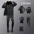 Conjunto Esportivo Masculino Completo - 3/4/5 Peças Secagem Rápida Respirável Academia Corrida Fitness