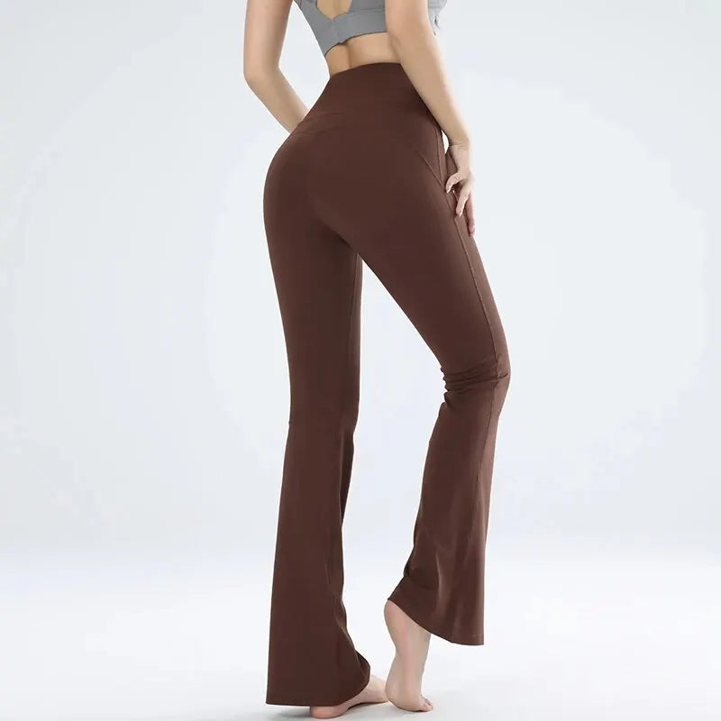 Calça Flare Feminina para Yoga e Pilates - Cintura Alta Respirável