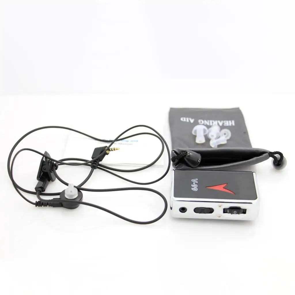 Aparelho Auditivo Amplificador de Som V-99 - Portátil Ajustável com Fone