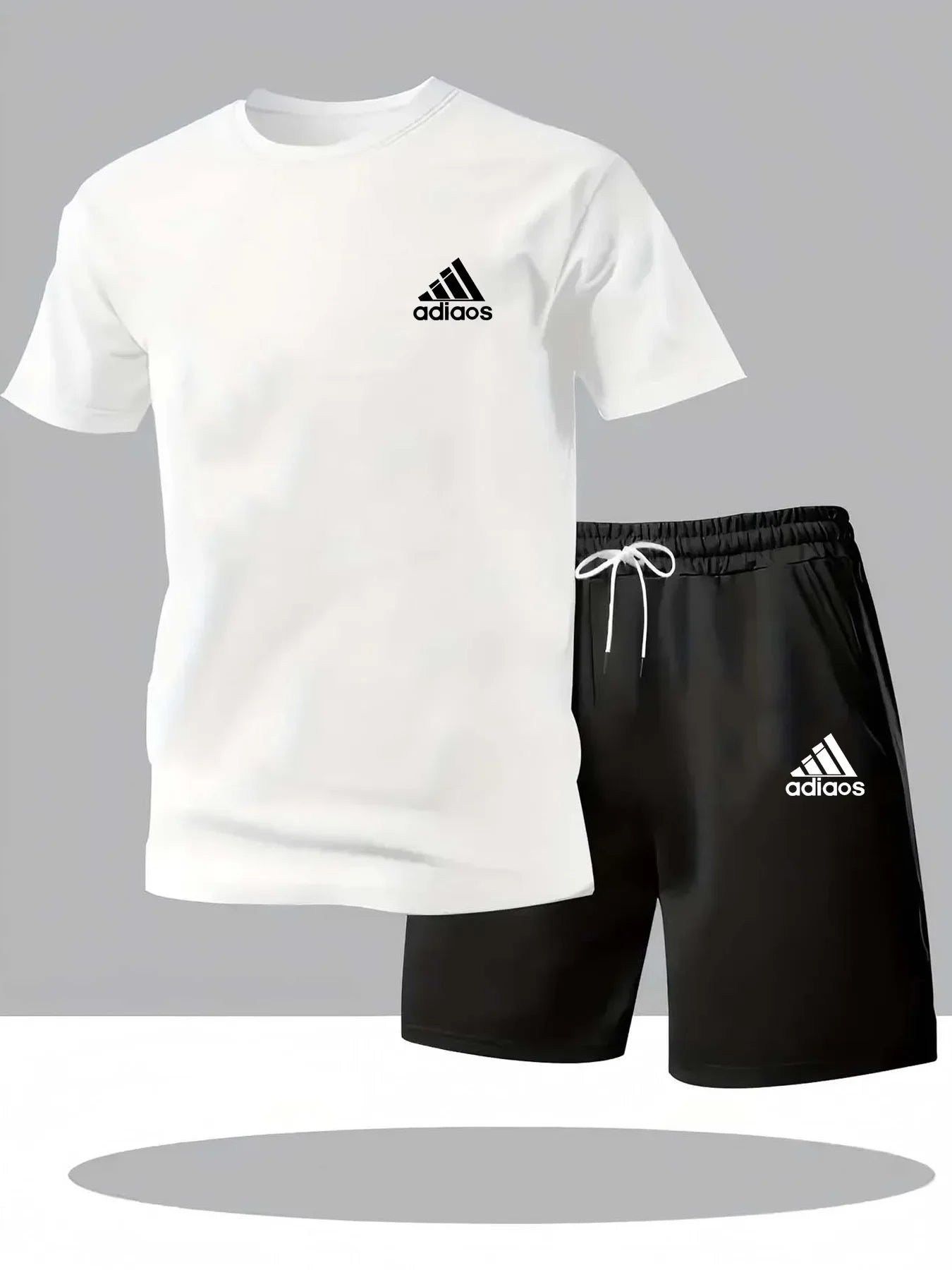 Conjunto Masculino Fitness Verão - Camiseta e Shorts Secagem Rápida Respirável Academia Casual