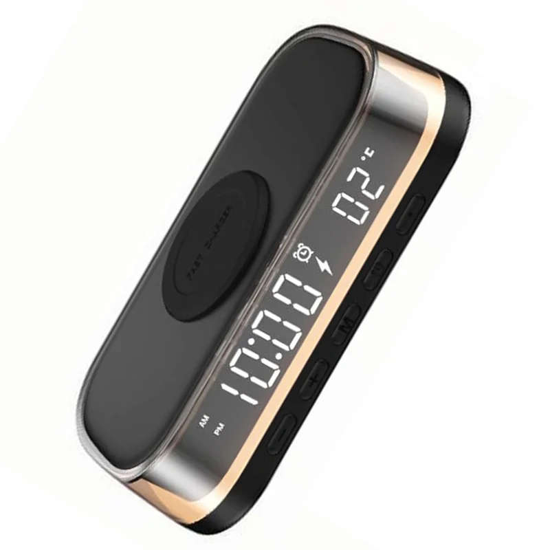 Carregador Sem Fio 15W Multifuncional - Relógio Despertador, Termômetro e Luz Noturna