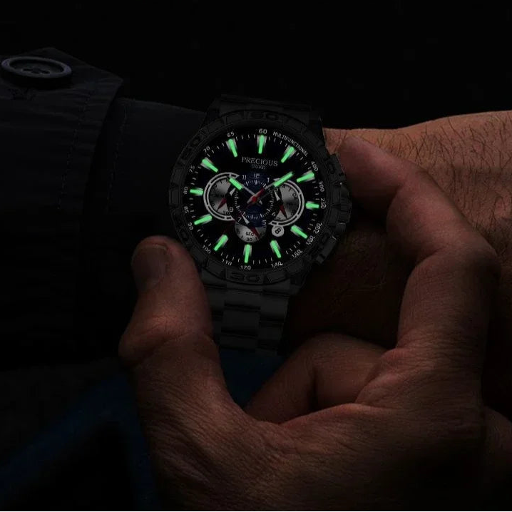 Relógio Masculino Business Military - Quartzo Aço Inoxidável Cronógrafo 3ATM