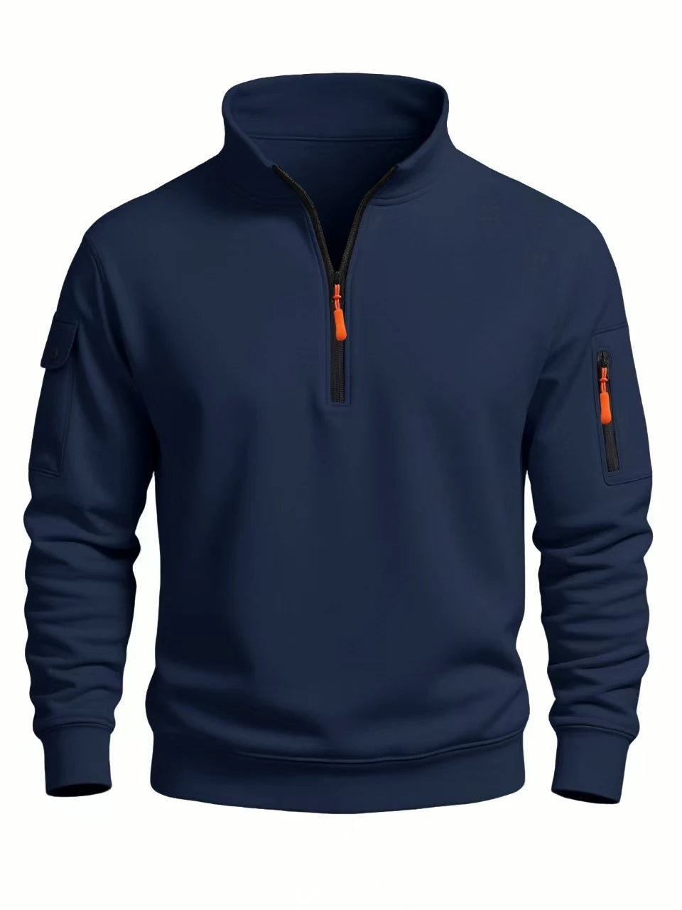 Moletom Masculino Gola Alta Meio Zíper – Casual Esportivo Outono Inverno