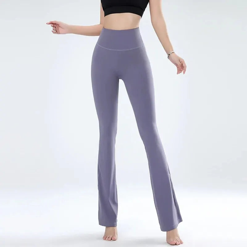 Calça Flare Feminina para Yoga e Pilates - Cintura Alta Respirável