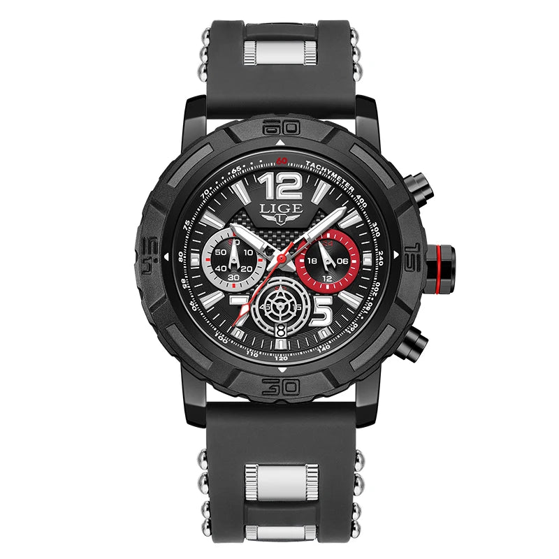 Relógio LIGE Sport Military Cronógrafo - Quartzo 5ATM Aço Inoxidável Luminoso